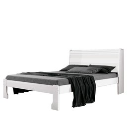 Cama de Casal Com Baú 100% MDF Branco Delta Fênix - 2 Cama de Casal Com Baú 100% MDF Branco Delta Fênix - 2