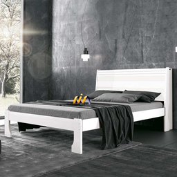 Cama de Casal Com Baú 100% MDF Branco Delta Fênix - 1 Cama de Casal Com Baú 100% MDF Branco Delta Fênix - 1