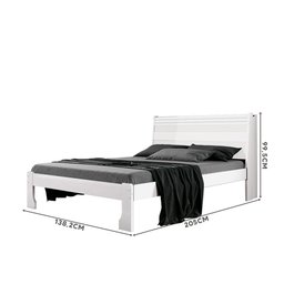 Cama de Casal Com Baú 100% MDF Branco Delta Fênix - 4 Cama de Casal Com Baú 100% MDF Branco Delta Fênix - 4
