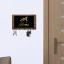 Ver imagem 1 de Porta Chaves E Cartas Casa Home Amadeirado E Preto Com Relevo Espelhado Dourado
