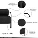 Ver imagem 3 de Kit 2 Poltronas Decorativas Sala de Estar Polatsk Base Industrial de Ferro Pu Preto G33 - Gran Belo