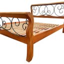 Ver imagem 4 de Cama de Casal Madeira Demolição Detalhe em Ferro Peroba Rosa