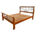 Ver imagem 2 de Cama de Casal Madeira Demolição Detalhe em Ferro Peroba Rosa