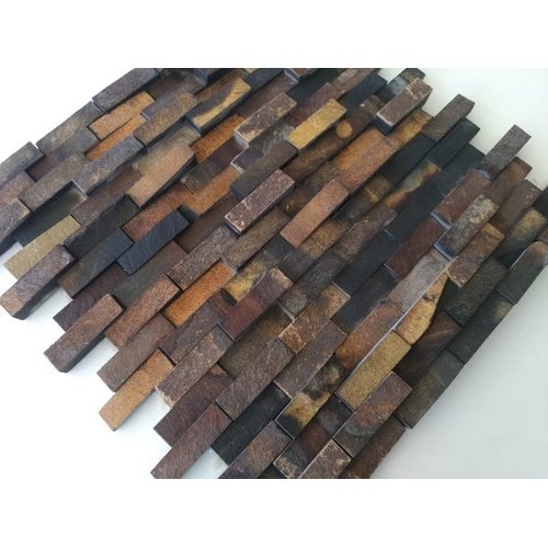 Pedra Ferro Corten Placa 30x30 Telado Mosaico - Revestimentos