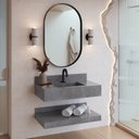 Ver imagem 2 de Bancada em Porcelanato para Banheiro Completa Alto Padrão 100cm X 15cm com Cuba Esculpida Lisboa