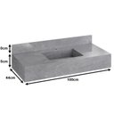 Ver imagem 3 de Bancada em Porcelanato para Banheiro Completa Alto Padrão 100cm X 15cm com Cuba Esculpida Lisboa