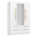 Ver mais imagens de Guarda-Roupa Casal 4 Portas 4 Gavetas com Espelho Domo Branco