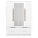 Ver imagem 2 de Guarda-Roupa Casal 4 Portas 4 Gavetas com Espelho Domo Branco