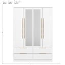 Ver imagem 3 de Guarda-Roupa Casal 4 Portas 4 Gavetas com Espelho Domo Branco