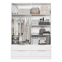 Ver imagem 6 de Guarda-Roupa Casal 4 Portas 4 Gavetas com Espelho Domo Branco