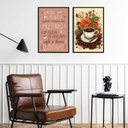 Ver imagem 1 de Kit 2 Quadros Decorativos Café Quentinho 24x18cm:moldura Preta