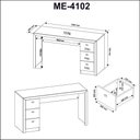 Ver imagem 6 de Mesa para Escritório ou Escrivaninha 1,36m com 3 Gavetas Várias Cores Me4102 Tecno Mobili - Branco