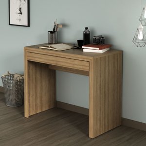 Escrivaninha Mesa para Notebook 90cm 1 Gaveta Me4107 Tecno Mobili - Amendoa
