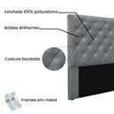 Ver imagem 3 de Cabeceira Solteiro 0,90m Tânia Veludo - Pallazio - Cinza Chumbo