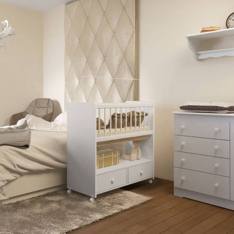 Mini Berço Moisés Normatizado 90cm Branco Linha By By510 Completa Móveis