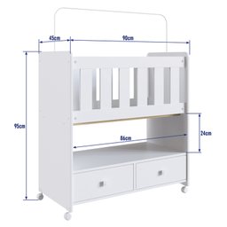 Mini Berço Moisés Normatizado 90cm Branco Linha By By510 Completa Móveis - 4