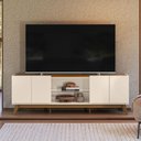Ver imagem 1 de Rack para Tv com 4 Portas e Nicho Central para Sala Off White