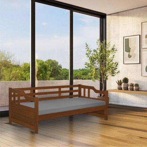 Cama Zurique Mona Solteiro Madeira Maciça com Acabamento Premium