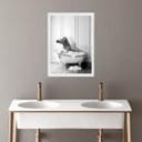 Ver imagem 1 de Quadro Banheiro Coleção Animais - Zebrinha 33x24cm:madeira Branca
