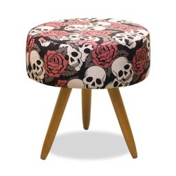 Kit 2 Puff Banqueta Florenza Suede Caveira Deluss - 2