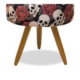 Kit 2 Puff Banqueta Florenza Suede Caveira Deluss - 4