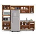 Ver imagem 4 de Cozinha Pérola 270cm Completa Modulada 4 Peças Off White/Freijó Yescasa
