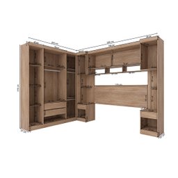 Modulado Modena 01 - 10 Portas 3 Metros de Largura:Amendola/Branco - 4