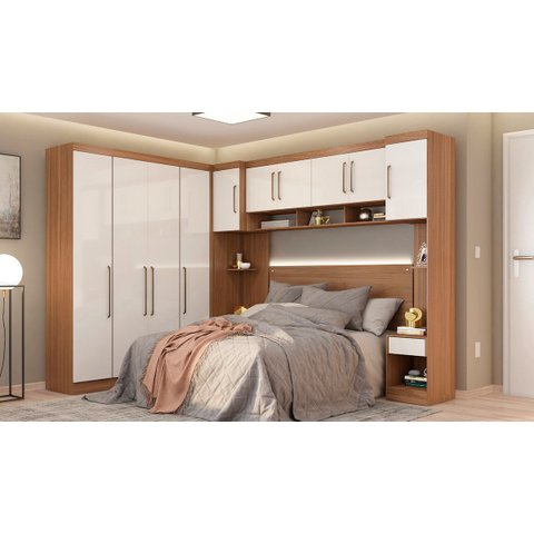 Modulado Modena 01 - 10 Portas 3 Metros de Largura:Amendola/Branco