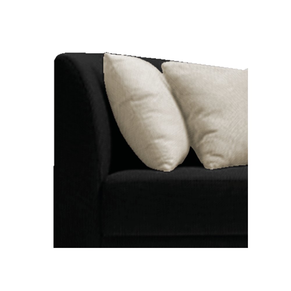 Recamier Heitor 160cm com Almofada Lado Esquerdo Suede - Doce Sonho Móveis - Preto/Bege - 4