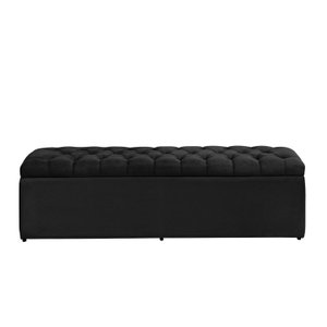 Calçadeira Baú Imperatriz 100 cm Suede Preto