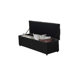 Calçadeira Baú Imperatriz 100 cm Suede Preto - 3