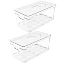 Ver imagem 1 de Kit 2 Organizadores de Ovos Clear Fresh Porta Ovos Empilhável Organizador de Geladeira 36 Ovos ou