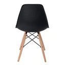 Ver imagem 2 de Conjunto de Mesa de Jantar Eames Eiffel Redonda 110cm Tampo de Madeira Preto com 4 Cadeiras Pretas