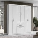 Ver imagem 1 de Guarda Roupa Roupeiro 07 Portas 02 Gavetas Branco Aramóveis