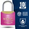 Cadeado Pequeno 20mm Haste Curta Latão Maciço Rosa com Chave | Papaiz | Kit 02 Un - 4