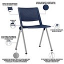 Ver imagem 2 de Cadeira Empilhável Fixa Lift F02 Base Aço Cinza Azul - Lyam Decor