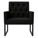 Ver imagem 2 de Poltrona Decorativa para Escritório e Consultório Base Metal Preto