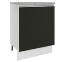 Ver imagem 2 de Balcão Armário de Cozinha 60 cm 1 Porta Branco/Preto Glamy Madesa