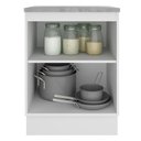 Ver imagem 4 de Balcão Armário de Cozinha 60 cm 1 Porta Branco/Preto Glamy Madesa