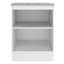 Ver mais imagens de Balcão Armário de Cozinha 60 cm 1 Porta Branco/Preto Glamy Madesa