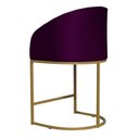 Ver imagem 3 de Poltrona Banqueta Decorativa Estofada Mia Veludo Base Metal Dourada - Estopar Poltrona Mia Veludo Ro
