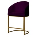 Ver imagem 1 de Poltrona Banqueta Decorativa Estofada Mia Veludo Base Metal Dourada - Estopar Poltrona Mia Veludo Ro