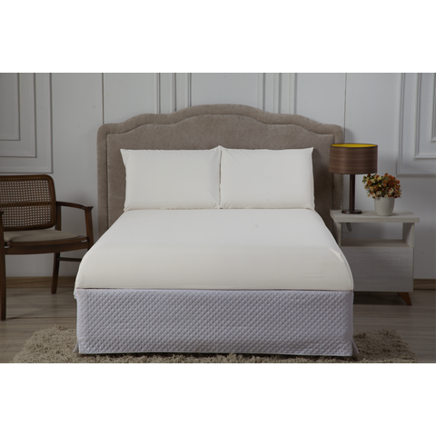 Jogo de Lençol Casal 3 Peças Liberty com Elástico:branco