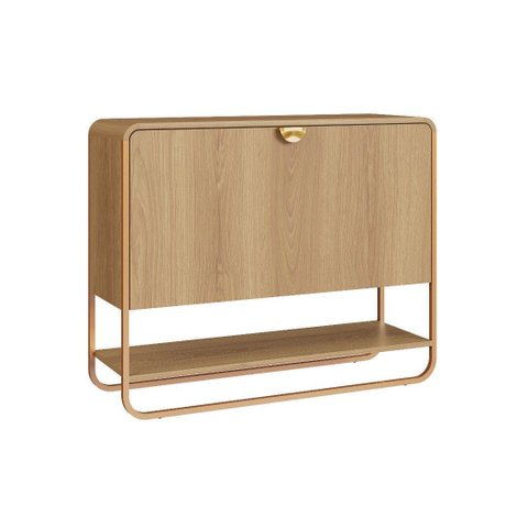 Sapateira Luna 1 Porta 1 Prateleira Hanover/Dourado 93x75cm