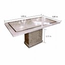 Ver imagem 3 de Mesa de Mármore Travertino Modelo Braga 1,80x0,80