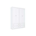 Ver imagem 1 de Guarda Roupa Solteiro 4 Portas e 4 Gavetas Americano Branco - Henn