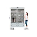 Ver imagem 3 de Guarda Roupa Solteiro 4 Portas e 4 Gavetas Americano Branco - Henn