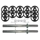 Ver imagem 1 de Kit com Barras de Halteres e Anilhas de Ferro - 18 Peças