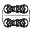 Ver imagem 1 de Kit com 40kg de Anilhas Ferro Fundido + Barras de Supino e Halteres