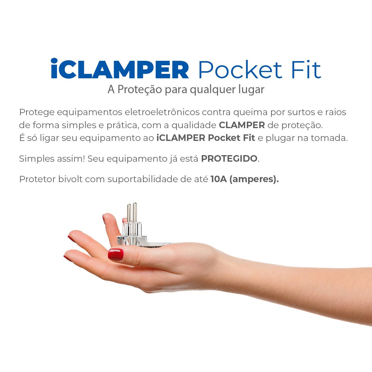 Protetor Surtos Raios Dps Pocket Plug 2 Pinos 10191 Clamper - 2